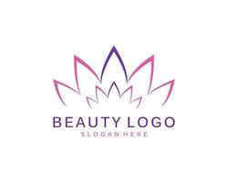 logotipo de flor de loto. plantilla de diseño vectorial de iconos de loto sobre fondo oscuro y rosa en estilo plano y de contorno con efecto dorado para eco, belleza, spa, yoga, empresas médicas. vector