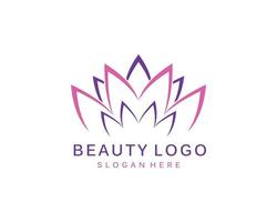 logotipo de flor de loto. plantilla de diseño vectorial de iconos de loto sobre fondo oscuro y rosa en estilo plano y de contorno con efecto dorado para eco, belleza, spa, yoga, empresas médicas. vector