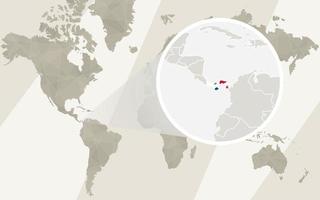 Zoom on Panama Map and Flag. World Map. vector