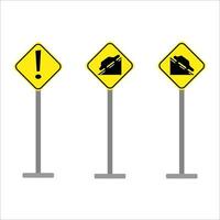 Vector illustration of traffic sign Warning, Way up, way down.