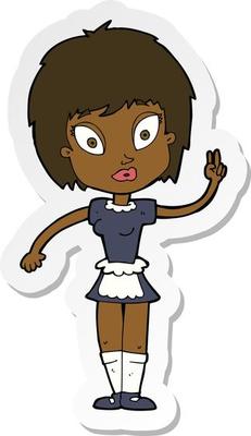sticker of a cartoon maid