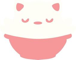 cute cat pudding vector