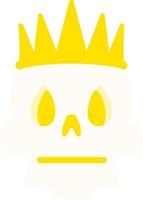 spooky skull wearing crown vector