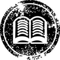 open book distressed icon vector