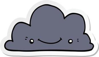 sticker of a cute cartoon cloud vector