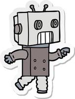 sticker of a cartoon robot vector