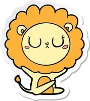 sticker of a cartoon lion vector