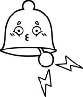 line drawing cartoon ringing bell vector