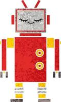 retro illustration style cartoon robot vector