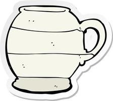 sticker of a cartoon old style mug vector