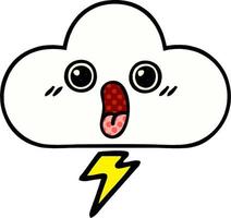 comic book style cartoon storm cloud vector