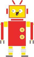 robot de dibujos animados retro de color plano vector