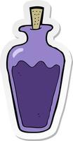 sticker of a cartoon potion vector