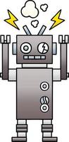 gradient shaded cartoon malfunctioning robot vector