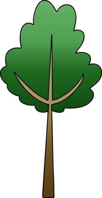 quirky gradient shaded cartoon tree