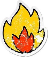 distressed sticker of a cute cartoon fire vector