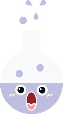flat color retro cartoon test tube