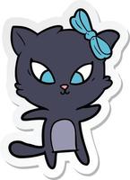 sticker of a cartoon cat vector