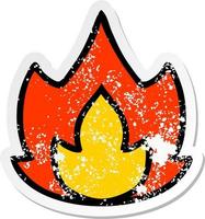 distressed sticker of a cute cartoon fire vector