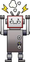 robot de dibujos animados sombreado degradado vector