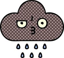 comic book style cartoon storm rain cloud vector