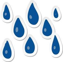 sticker of a cartoon raindrops vector