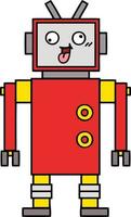 cute cartoon crazy robot vector