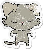 distressed sticker of a cute cartoon dog vector