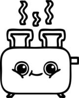 line drawing cartoon of a toaster vector