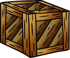 gradient cartoon doodle of a wooden crate vector