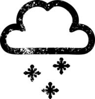 icono angustiado de nube de nieve vector