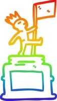 rainbow gradient line drawing cartoon monument statue vector