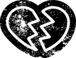 broken heart icon vector