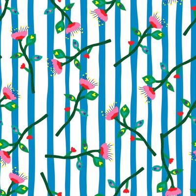 Abstract tropical flower seamless pattern. Decoration botanical floral wallpaper.