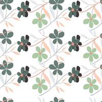 Vintage doodle flower seamless pattern. Retro abstract floral wallpaper. Hand drawn plants endless background. vector