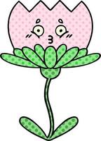 comic book style cartoon flower vector