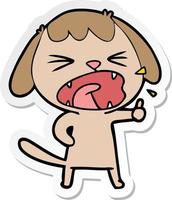sticker of a cute cartoon dog barking vector