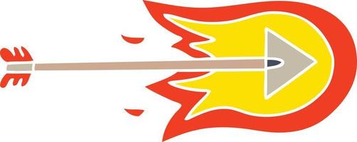 quirky hand drawn cartoon burning arrow vector