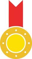 flat color retro cartoon gold medal vector