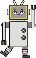 lindo robot de dibujos animados vector