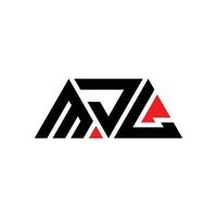 MJL triangle letter logo design with triangle shape. MJL triangle logo design monogram. MJL triangle vector logo template with red color. MJL triangular logo Simple, Elegant, and Luxurious Logo. MJL