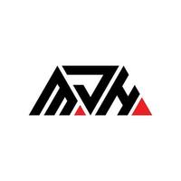 Diseño de logotipo de letra triangular mjh con forma de triángulo. monograma de diseño del logotipo del triángulo mjh. plantilla de logotipo de vector de triángulo mjh con color rojo. logotipo triangular mjh logotipo simple, elegante y lujoso. mjh