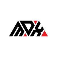 MDX triangle letter logo design with triangle shape. MDX triangle logo design monogram. MDX triangle vector logo template with red color. MDX triangular logo Simple, Elegant, and Luxurious Logo. MDX