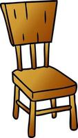 gradient cartoon doodle of a  wooden chair vector