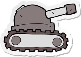 sticker of a cartoon tank vector