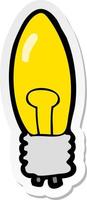 sticker of a cartoon electric light bulb vector