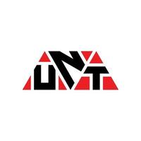 UNT triangle letter logo design with triangle shape. UNT triangle logo design monogram. UNT triangle vector logo template with red color. UNT triangular logo Simple, Elegant, and Luxurious Logo. UNT