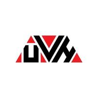 diseño de logotipo de letra triangular uvh con forma de triángulo. monograma de diseño del logotipo del triángulo uvh. plantilla de logotipo de vector de triángulo uvh con color rojo. logotipo triangular uvh logotipo simple, elegante y lujoso. uhh