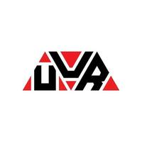 uur diseño de logotipo de letra triangular con forma de triángulo. monograma de diseño de logotipo de uur triángulo. uur plantilla de logotipo de vector de triángulo con color rojo. uur logotipo triangular logotipo simple, elegante y lujoso. tu