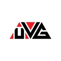 diseño de logotipo de letra triangular uvg con forma de triángulo. monograma de diseño del logotipo del triángulo uvg. plantilla de logotipo de vector de triángulo uvg con color rojo. logotipo triangular uvg logotipo simple, elegante y lujoso. uvg